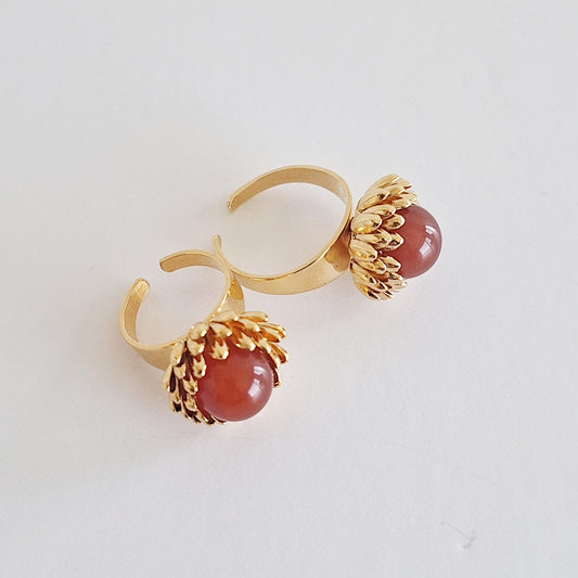 Anillo Flor de Garza Ágata