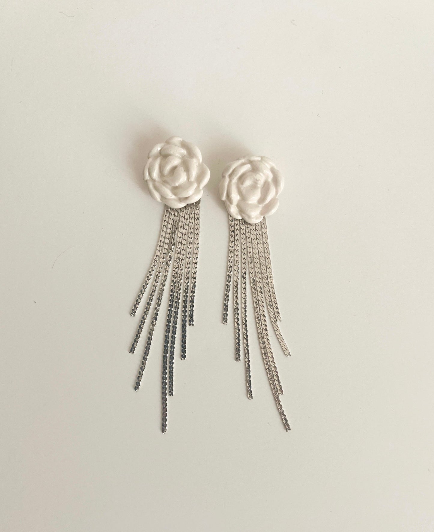 Pendiente Rosas de Castilla Cascada Plata