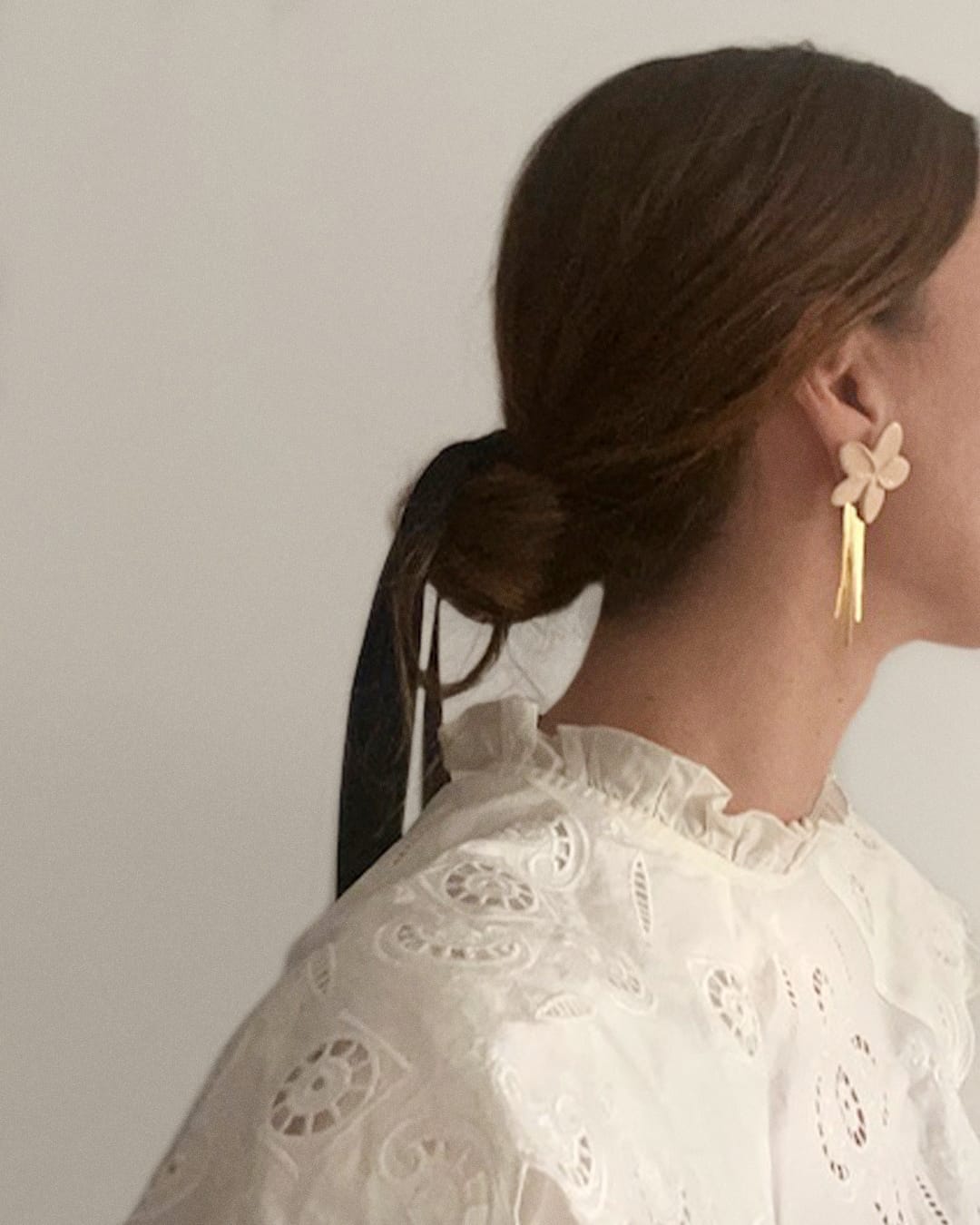 Pendiente Magnolia Cascada Nude