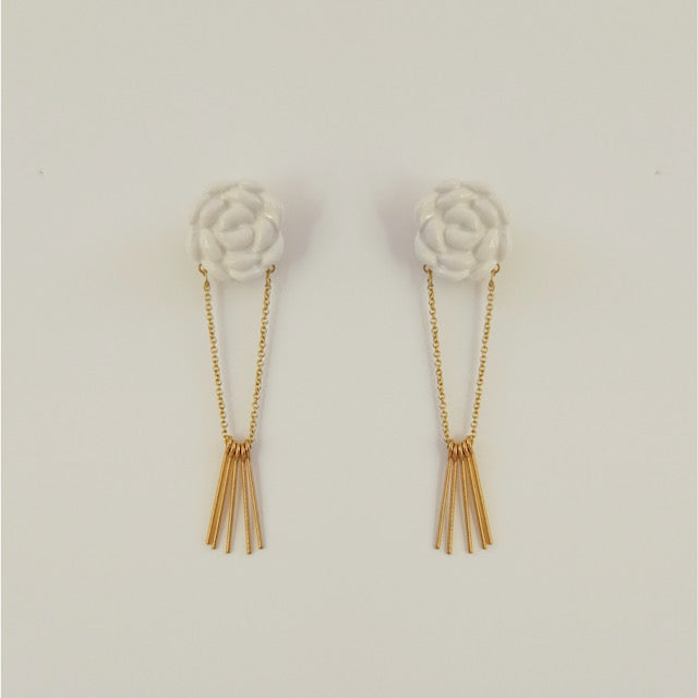 Pendiente Rosas de Castilla Flecos