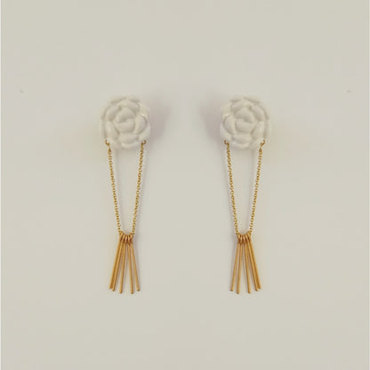 Pendiente Rosas de Castilla Flecos