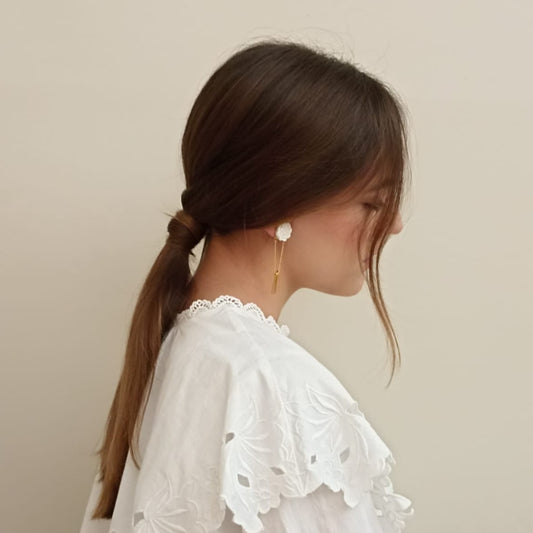 Pendiente Rosas de Castilla Flecos